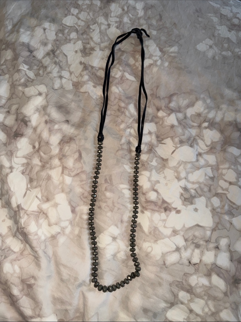 Beaded Black Boho Necklace with Adjustable Cord